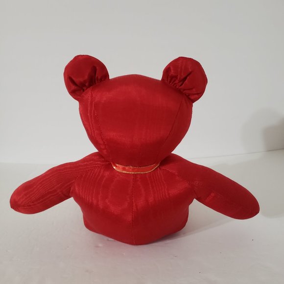 Crafty Lady Red Stuffed Teddy Bear Firm Chubby Plush Bear Sits On Its Own - Picture 9 of 11